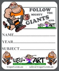 6 x GIANTS SCHOOL BOOK STICKERS FREE POSTAGE